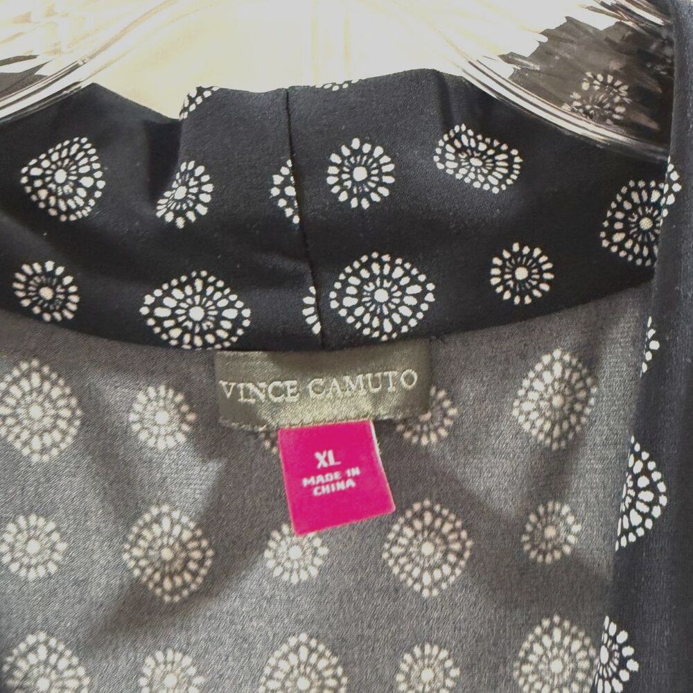 Vince Camuto Navy Geo print Surplice Maxi Dress XL Resort Wear, Preppy, Coastal - Picture 4 of 8